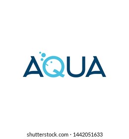 Aqua Blue Fish Marine Logo Vector