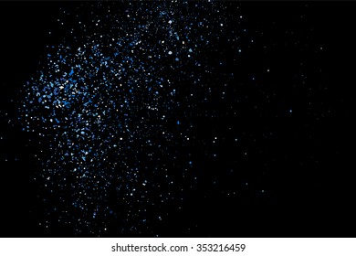 Aqua blue glitter texture vector on a black background. 