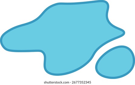 Aqua blue irregular shape blob fluid organic abstract graphic design element vector handmade