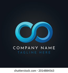 Aqua blue modern eternity logo
