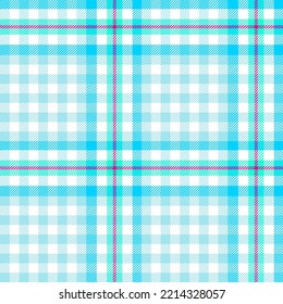 Aqua blue turquoise plaid. Seamless vector tartan pattern suitable for fashion, home decor and stationary.