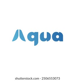 Aqua Blue Typografie Logo Vektor bearbeitbar