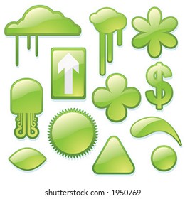 Aqua buttons and elements - vector