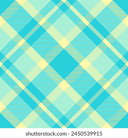 Aqua Check Tartan Hintergrund, Azul nahtlose karierte Textilien. Irische Stoffmuster Textur Vektorgrafik in Cyan und helle Farbe.