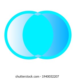 Aqua circles. Dark blue to light gradient circles. Smooth color transition background. Vector illustration.