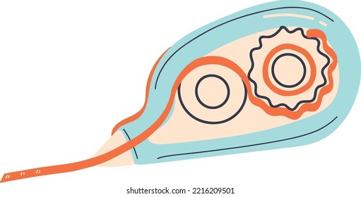 Aqua correction tape bright cute stationery illustration