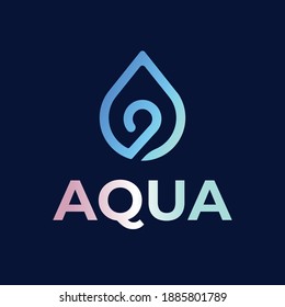 Aqua Drop 2021 Trend Colorful Gradient Logo Design Blue And Pink