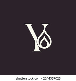 aqua drop beauty logo letter Y