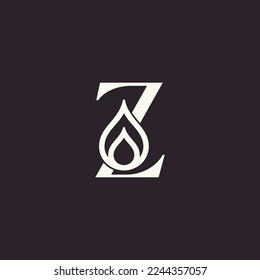 aqua drop beauty logo letter Z