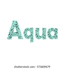 aqua in the drops. Letters with drops and waves - set of icons. letters of the alphabet. Vector illustration 