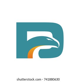 Aqua Eagle Initial D Bold Vector Logo