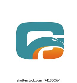 Aqua Eagle Initial G Bold Vector Logo