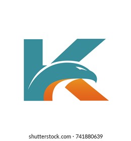 Aqua Eagle Initial K Bold Vector Logo