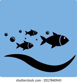 aqua fish vector design logo