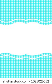 Aqua Gingham pattern. Texture from rhombus/squares for - plaid, tablecloths, clothes, shirts, dresses, paper, bedding, blankets, quilts and other textile products. Vector illustration.
