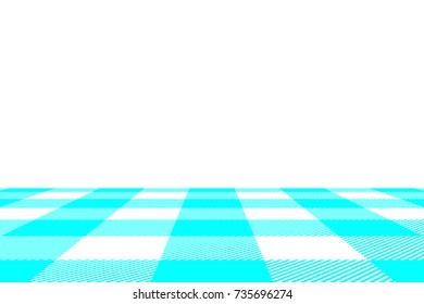 Aqua Gingham pattern. Texture from rhombus/squares for - plaid, tablecloths, clothes, shirts, dresses, paper, bedding, blankets, quilts and other textile products. Vector illustration.