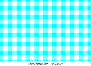 Aqua Gingham seamless pattern. Texture from rhombus/squares for - plaid, tablecloths, clothes, shirts, dresses, paper, bedding, blankets, quilts and other textile products. Vector illustration.