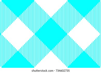 Aqua Gingham seamless pattern. Texture from rhombus/squares for - plaid, tablecloths, clothes, shirts, dresses, paper, bedding, blankets, quilts and other textile products. Vector illustration.