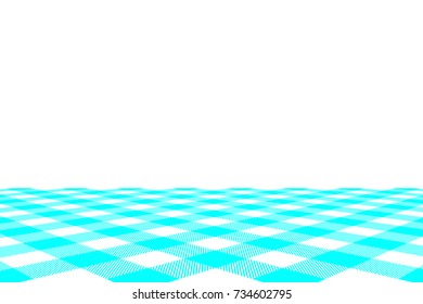Aqua Gingham seamless pattern. Texture from rhombus/squares for - plaid, tablecloths, clothes, shirts, dresses, paper, bedding, blankets, quilts and other textile products. Vector illustration.