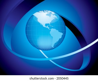 Aqua globe - The Americas -vector