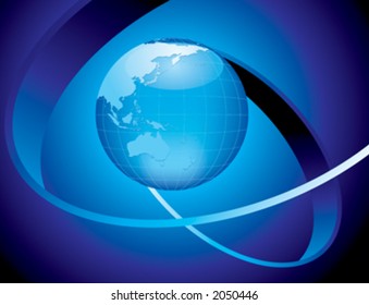 Aqua globe - vector