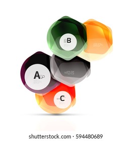Glaselemente aus Aqua-Glossen, Hexagons mit Optionen