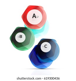 Elementos de vidrio brillante de Aqua, hexagonales con opciones