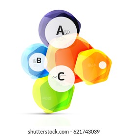Elementos de vidrio brillante de Aqua, hexagonales con opciones