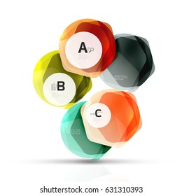 Elementos de vidrio brillante de Aqua, hexagonales con opciones