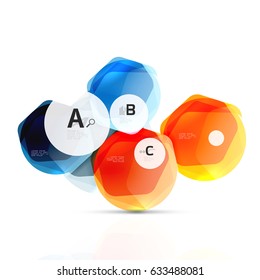 Elementos de vidrio brillante de Aqua, hexagonales con opciones