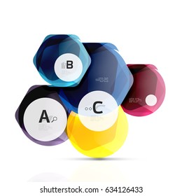 Glaselemente aus Aqua-Glossen, Hexagons mit Optionen