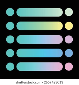 aqua gradient color pallete vector