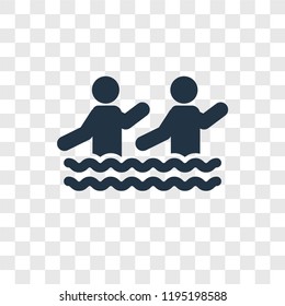 Aqua Gym vector icon isolated on transparent background, Aqua Gym transparency logo concept