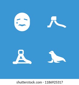 Aqua icon. collection of 4 aqua filled icons such as waterslide, seal. editable aqua icons for web and mobile.