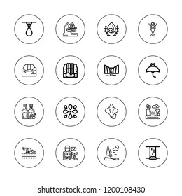Aqua icon set. collection of 16 outline aqua icons with drop, lake, mermaid, liquid, manta ray, splash, swimming, waves icons.