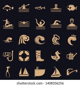 Aqua icons set. Simple set of 25 aqua vector icons for web for any design