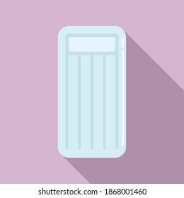 Aqua inflatable mattress icon. Flat illustration of aqua inflatable mattress vector icon for web design