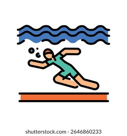 ícone da linha de cor de água jogging para projetos digitais e de impressão.  Ícones mínimos de limpeza para aplicativos e sites. Ícones simples modernos para UI UX e branding
