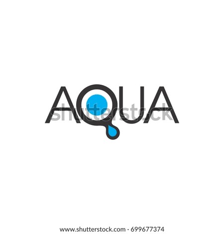 AQUA letter with water drop logo