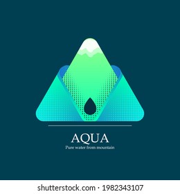 aqua logo from a combination of water and mountain elements, formed with abstract gradations. logo for mineral water company