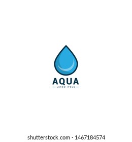 aqua logo vector.aqua icon. can be used as water logo. blue drops with aqua text