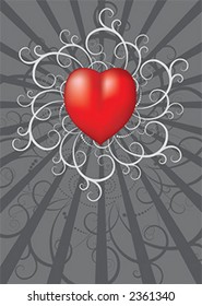 Aqua Love Heart - Vector