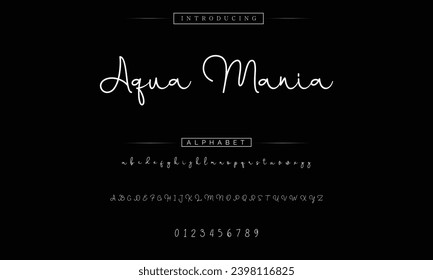 Aqua Mania signature Font Calligraphy Logotype Script Brush Font Type Font lettering handwritten