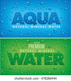 Aqua Natural Mineral Water Background With Fresh Water Drops