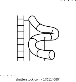 An aqua park  vector icon in outlines 