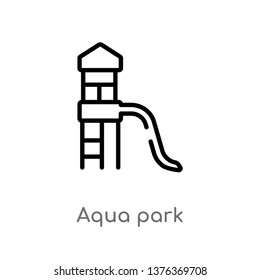 aqua park vector line icon. Simple element illustration. aqua park outline icon from summer concept. Can be used for web and mobile