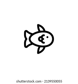 aqua pisces goldfish fish aquatic Outline Icon, Logo, and illustration Vector
