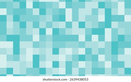 Aqua Pixel Mosaic Background: Abstract Digital Art with Square Tiles and Shades of Light Blue for Graphic Design and Modern Aesthetic Visuals