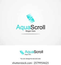 Aqua Scroll Logo Template Design Vector