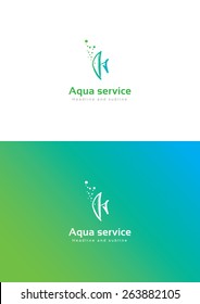 Aqua service logo teamplate.